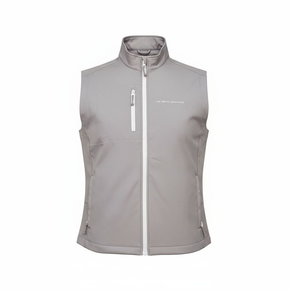 Men's Johnnie-O Golf Performance Full Zip Softshell Crest Vest Gray Sz Large